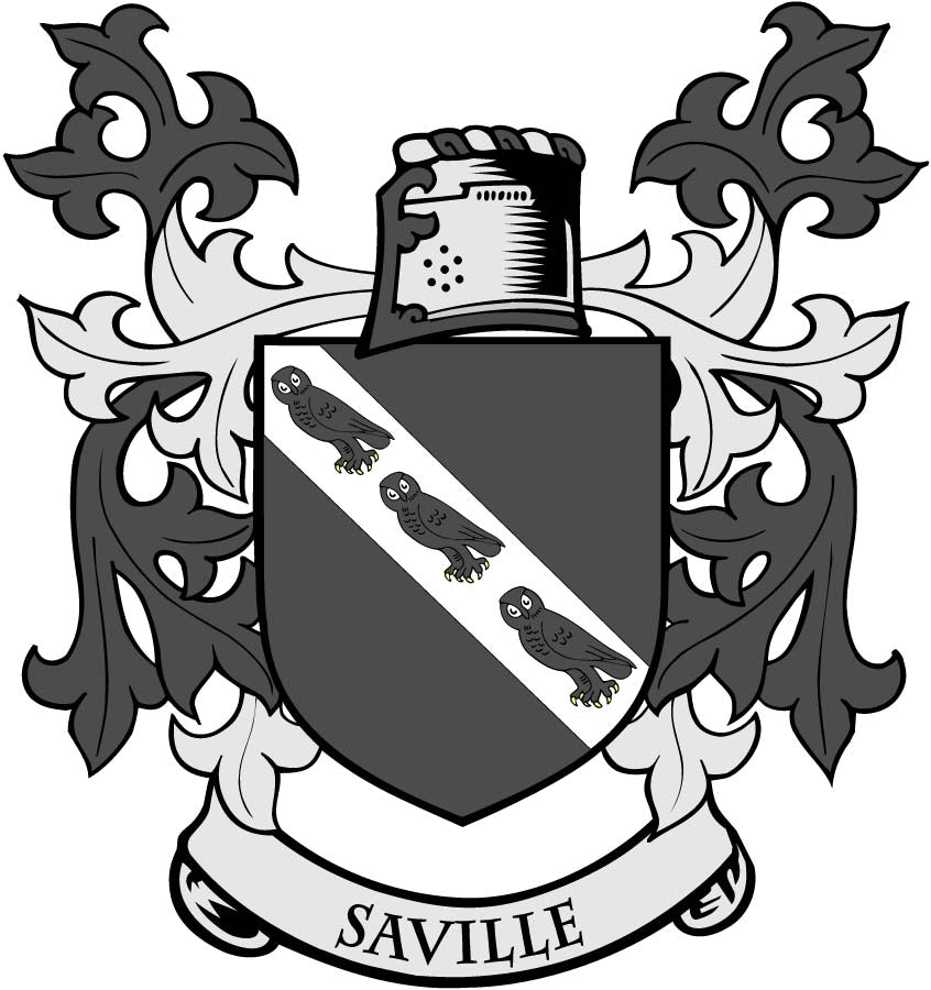 Aimant rond de 3 po avec armoiries de la famille Saville