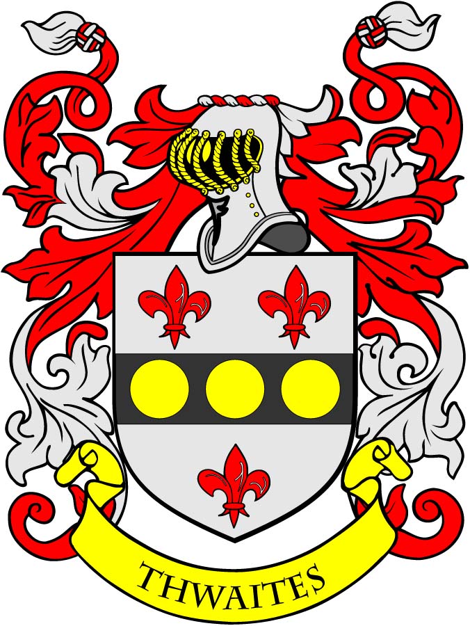 Thwaites Family Crest 3" Coat of Arms Round Magnet
