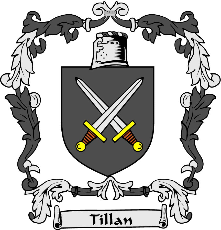 Tillan Family Crest 3" Coat of Arms Round Magnet