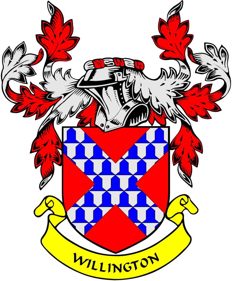 Willington Family Crest 3" Coat of Arms Round Magnet