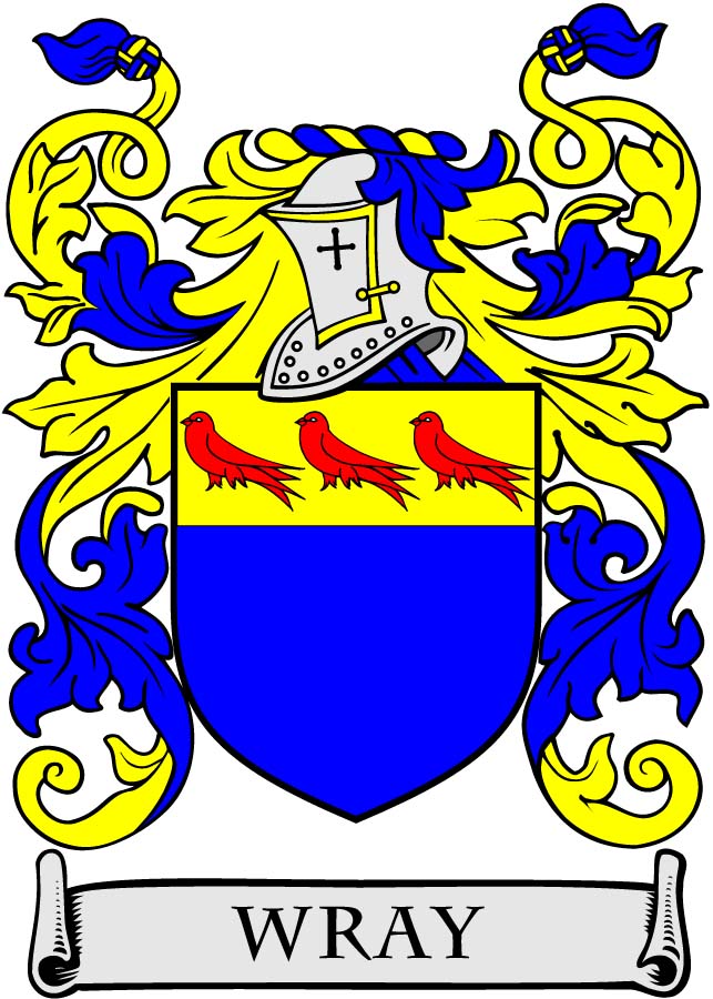 Wray Family Crest 3" Coat of Arms Pinback
