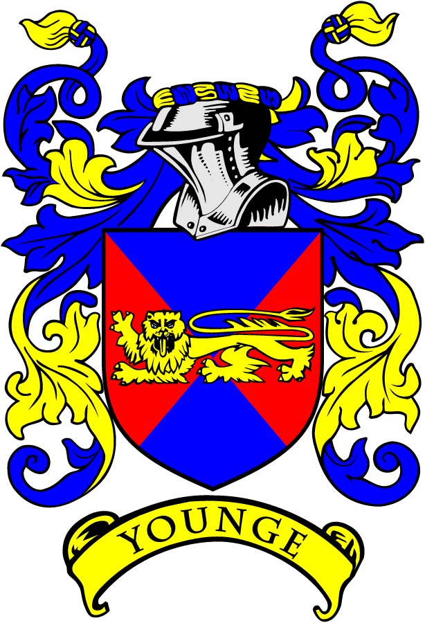 Younge Family Crest 3" Coat of Arms Pinback
