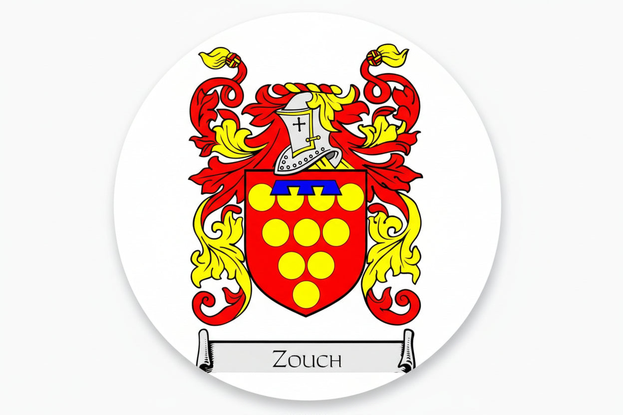 Zouch Family Crest 3-inch Coat of Arms Round Magnet