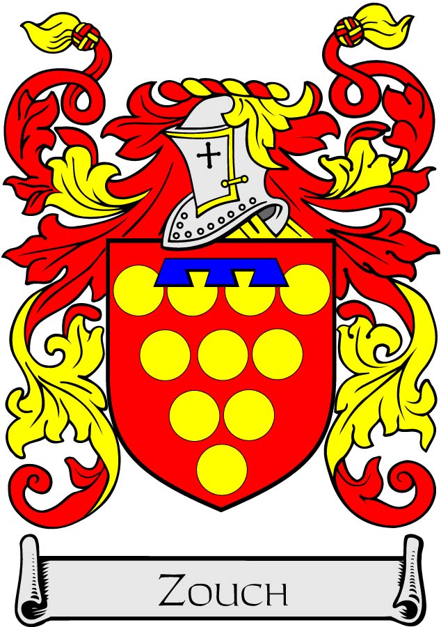 Zouch Family Crest 3" Coat of Arms Pinback