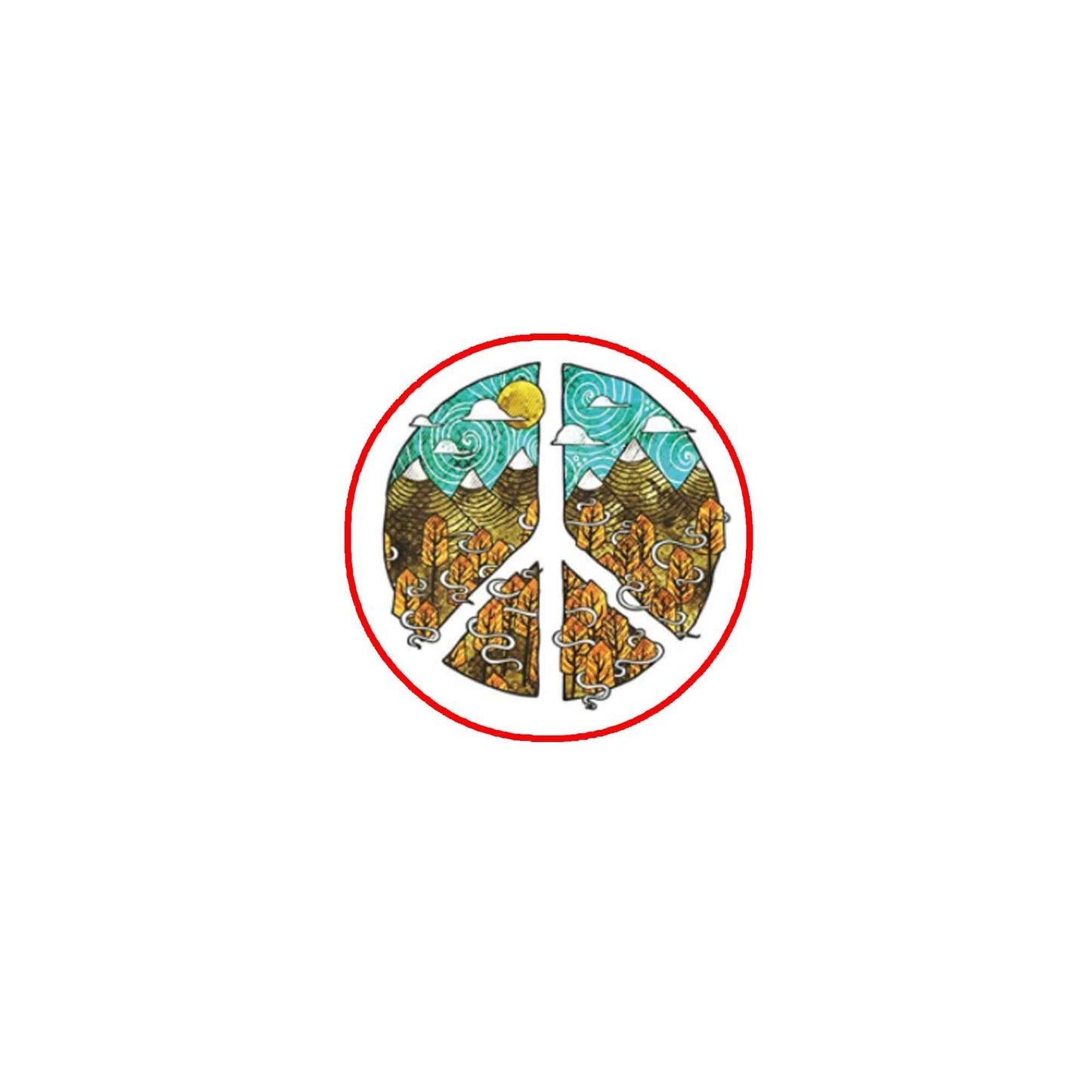 Peace and Love Mother Earth Pinback Badge 2.25-inch Default Title