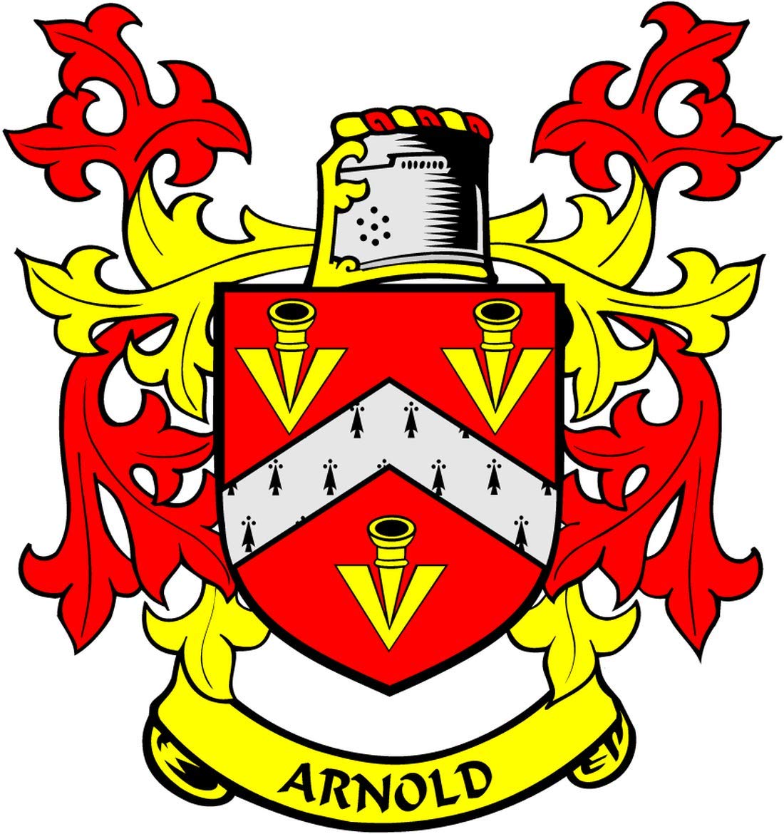 Arnold 2 Family Crest 3" Coat of Arms Fridge Round Magnet