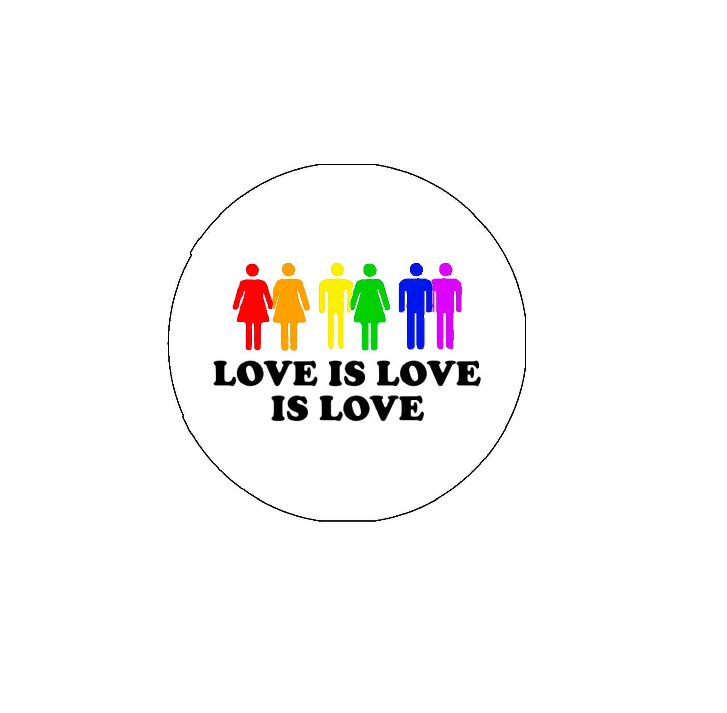 Love is Love LGBT Pride Support Alliance Pinback 2.25-inch Default Title