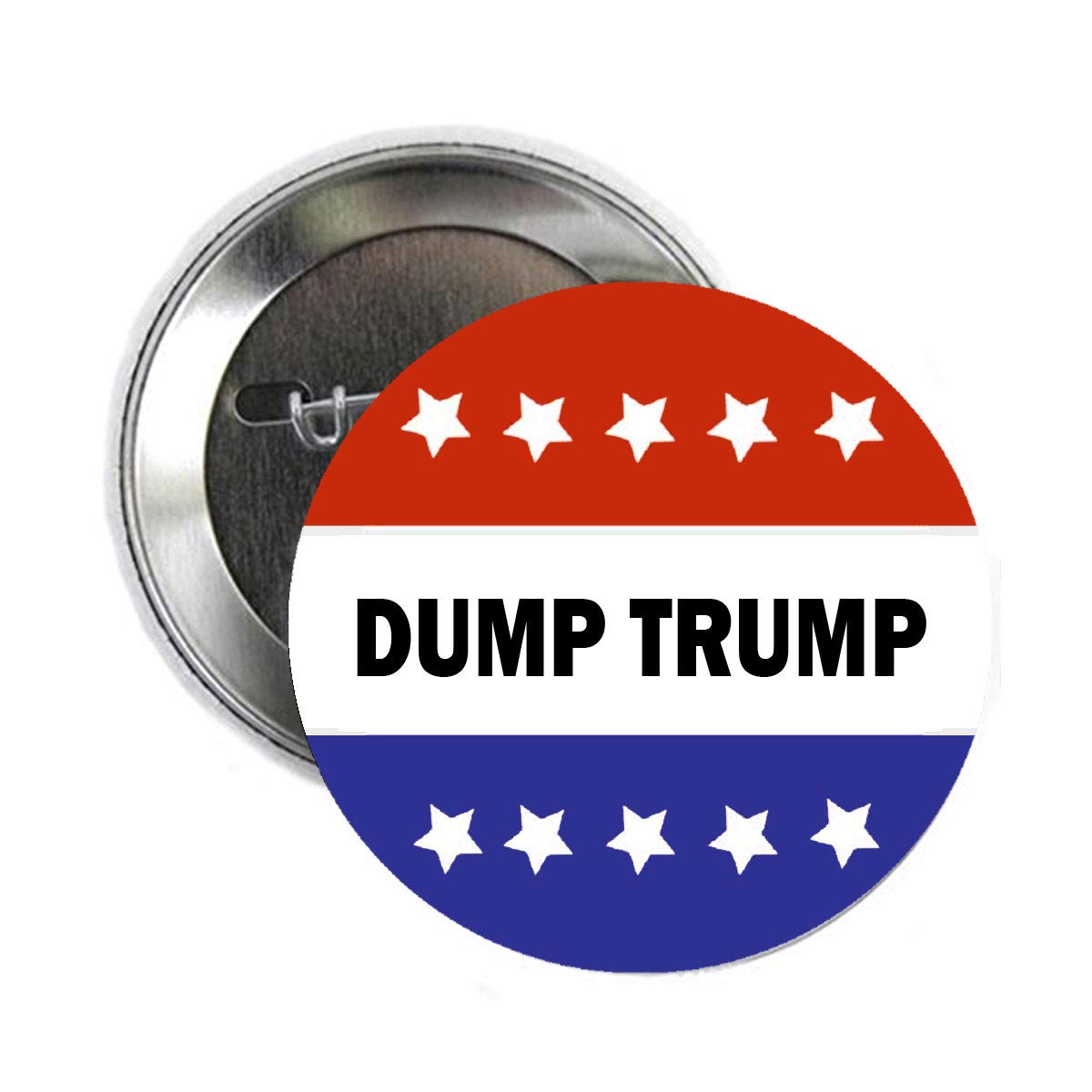 Dump Trump 12 Pcs Stars and Stripes Voting Style 2.25" Pinback for Jackets, Backpacks