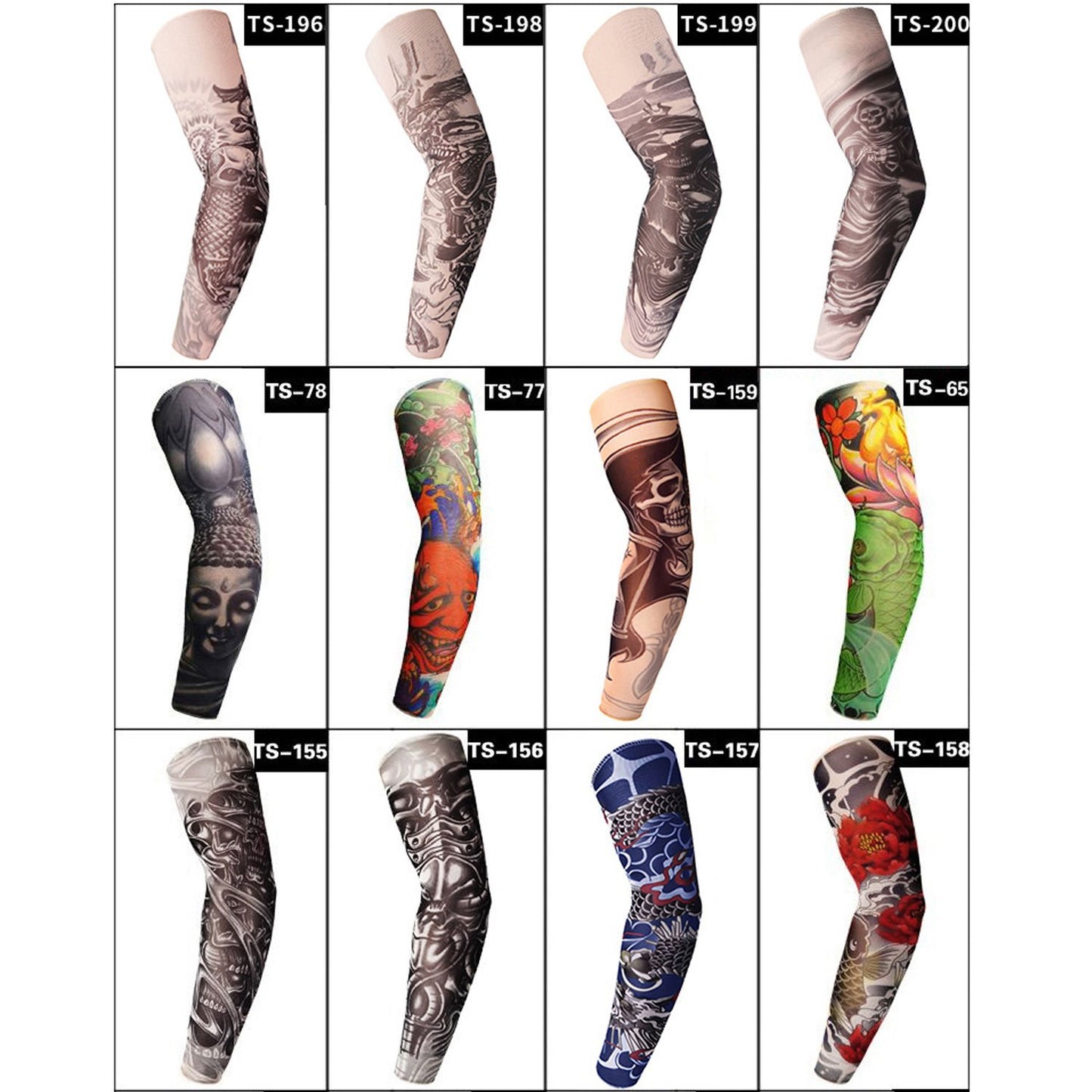 500 pcs Tattoo Cooling Arm Sleeves Cover Basketball Golf Sport UV Sun Protection Assrtd