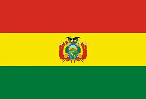 Bolivia flag mouse pad with central coat of arms on red, yellow, and green stripes