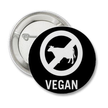 Vegan/Vegetarian 1 inch & 1 1/2 inch Size Button/Pin 8 Collection Set