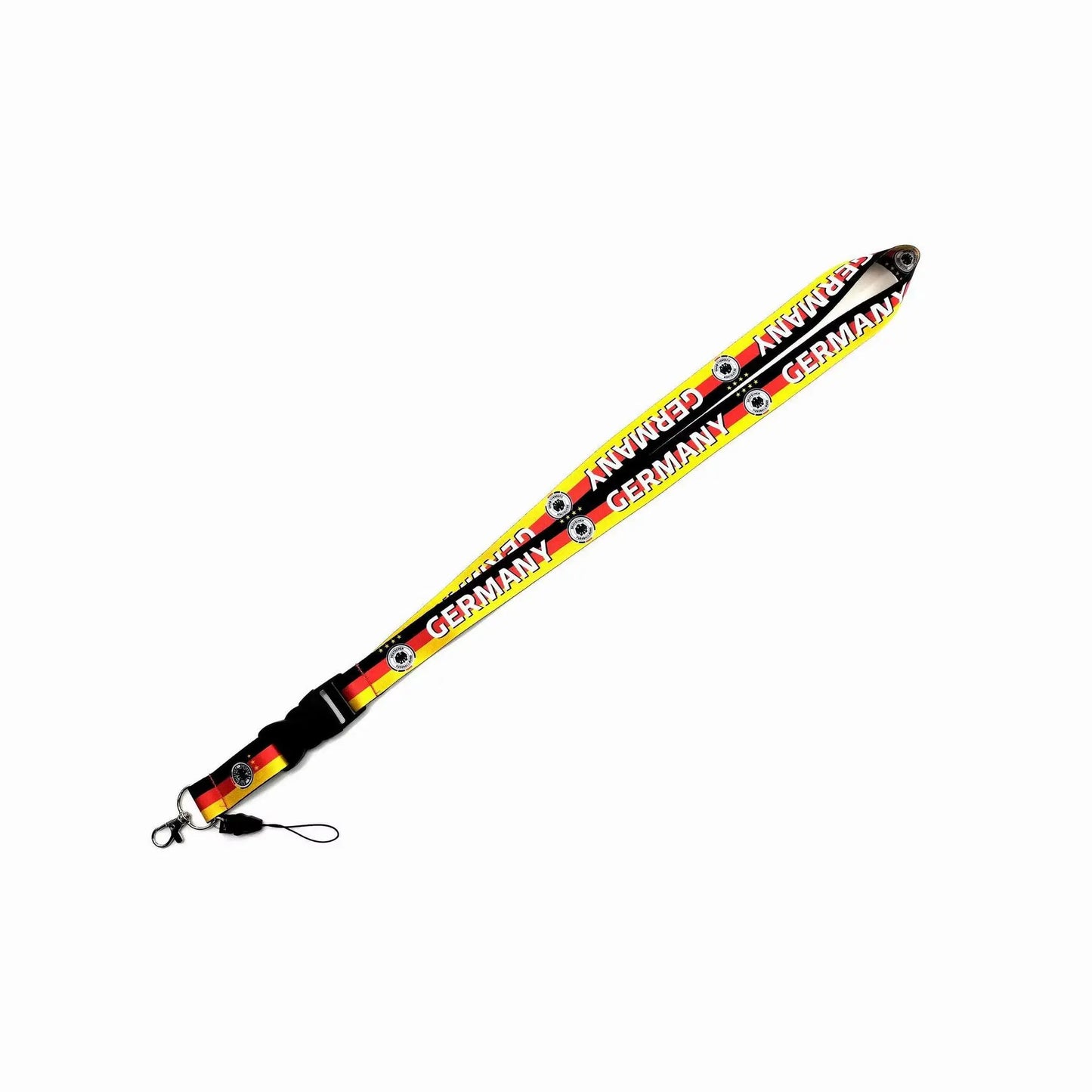 Germany-themed lanyard with hook and phone string, black end strap