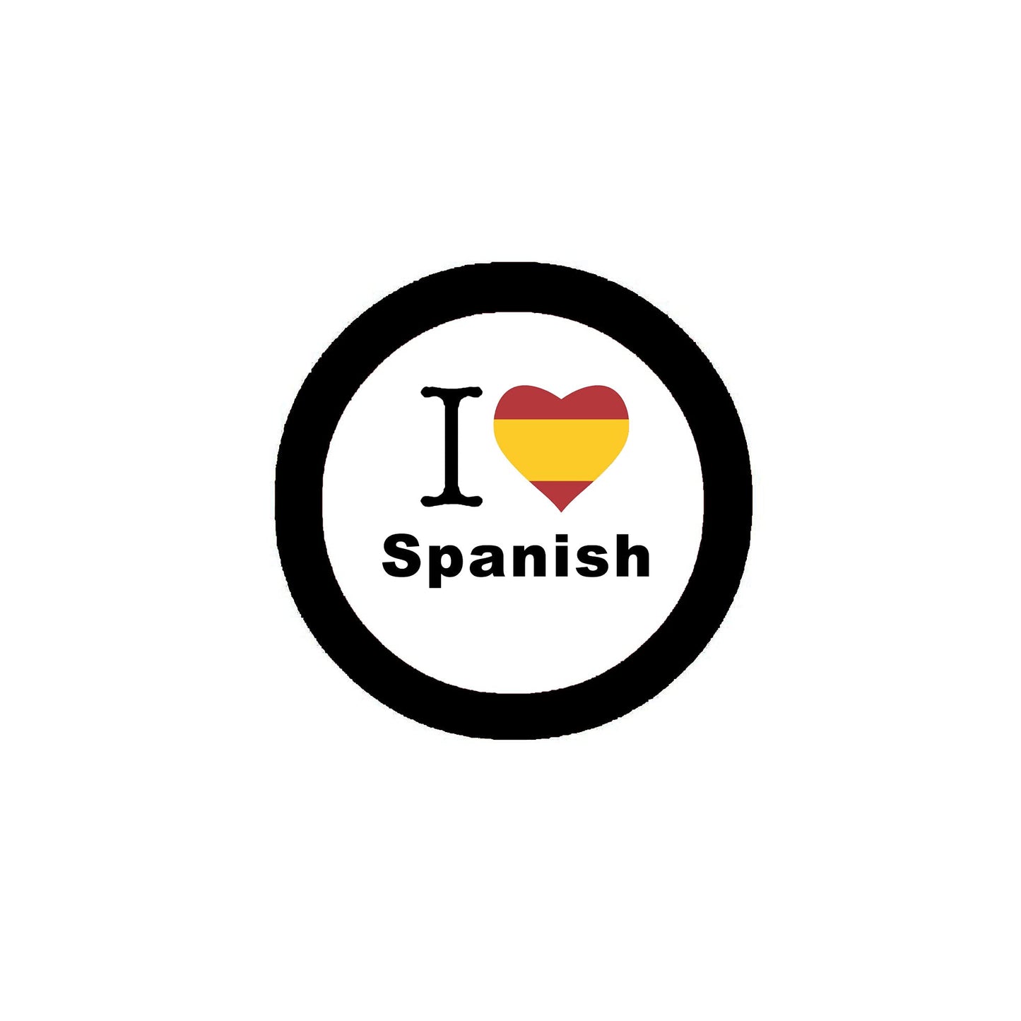 I Love Spanish Spain Flag Heart Badge 2.25-inch Pinback Badge Default Title