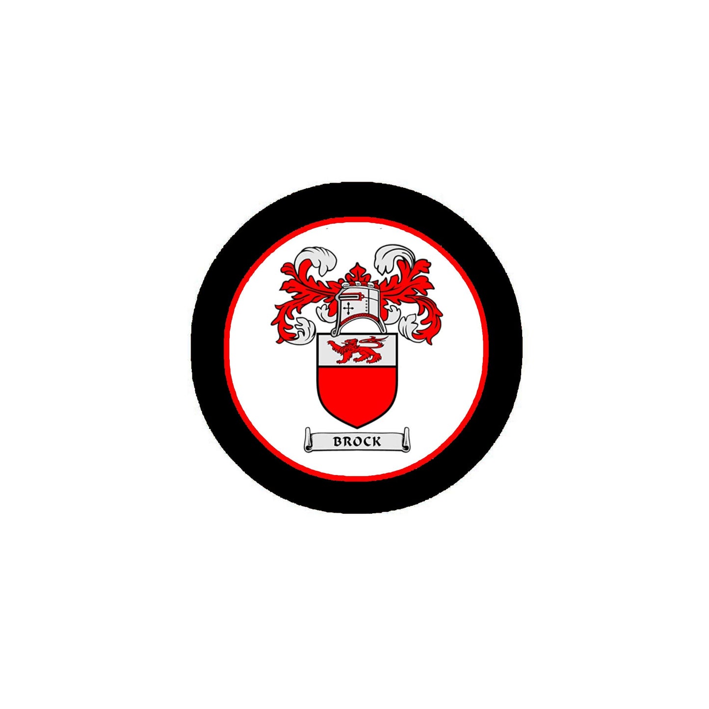 Brock Family Crest 3-inch Coat of Arms Fridge Round Magnet Default Title
