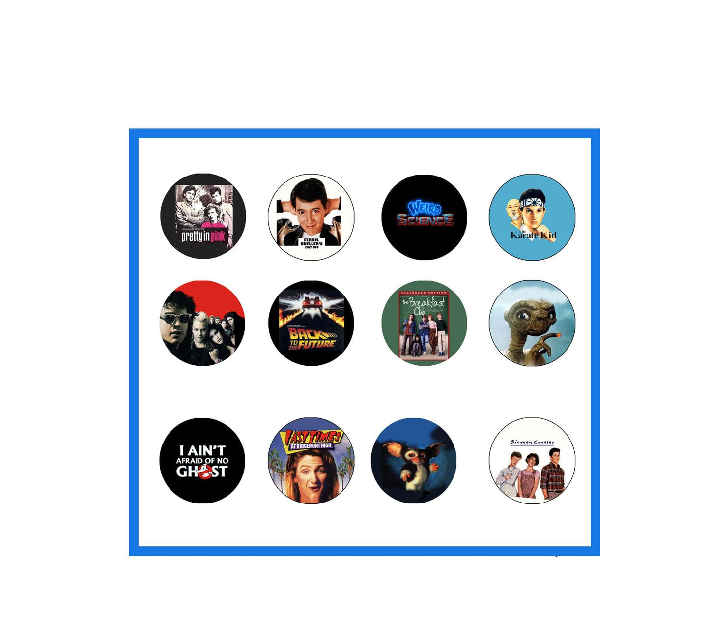 1980 Movies Collection Set 12 Pinbacks 1.25-inch Default Title
