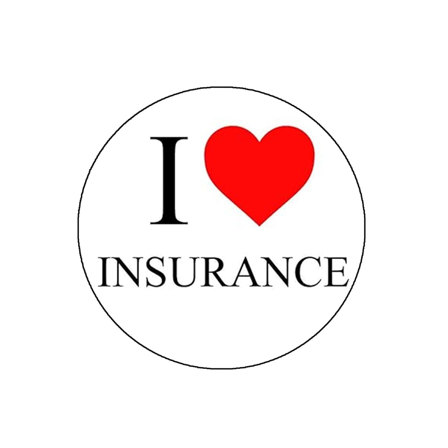 5 Pcs I Love Insurance Pinback Button Pin (1.25") Pinback for Jackets, Backpacks, small mini