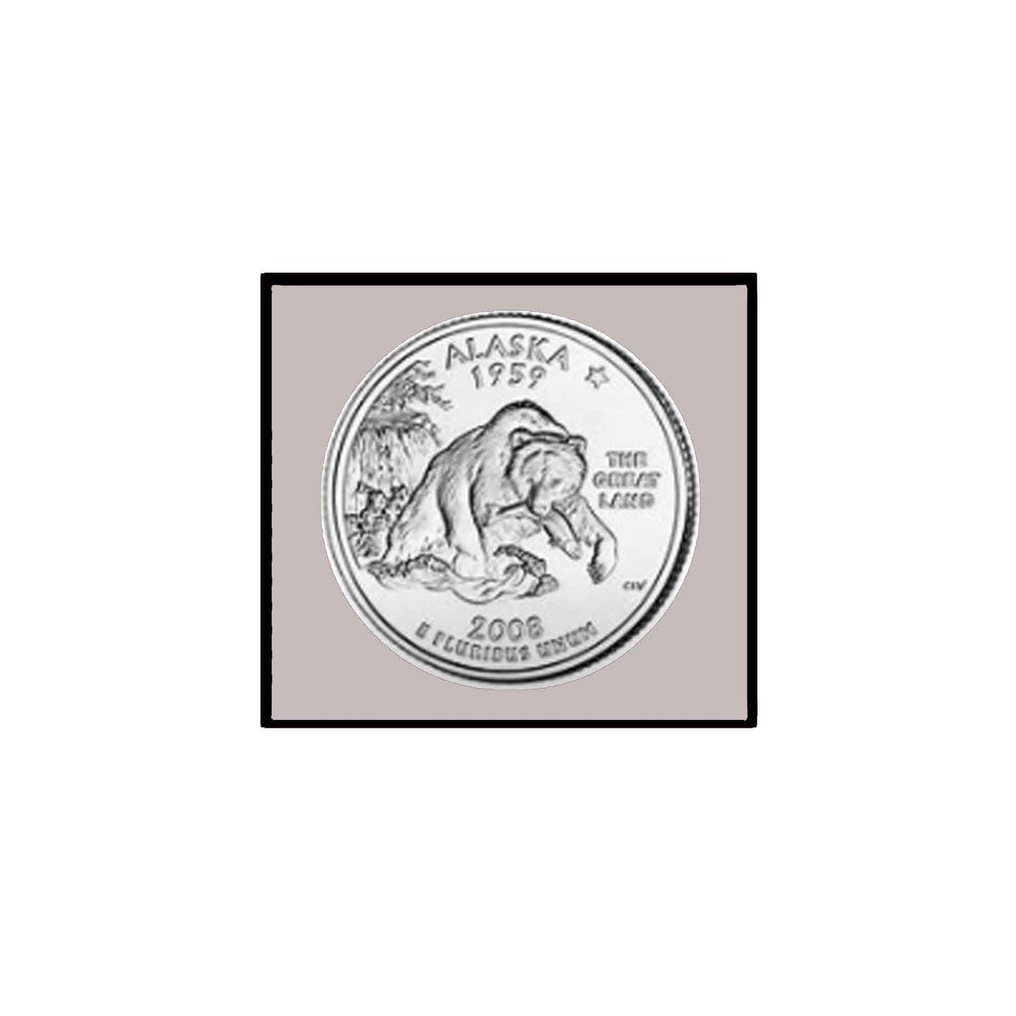 Alaska State Round Magnet 2.25" USA Quarter Coin