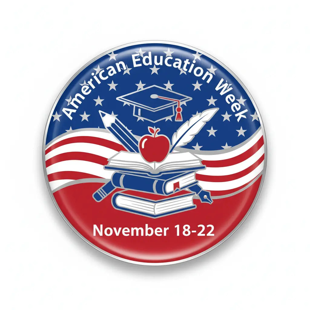 American Education Week (November 18-22) Pinback 2.25-inch