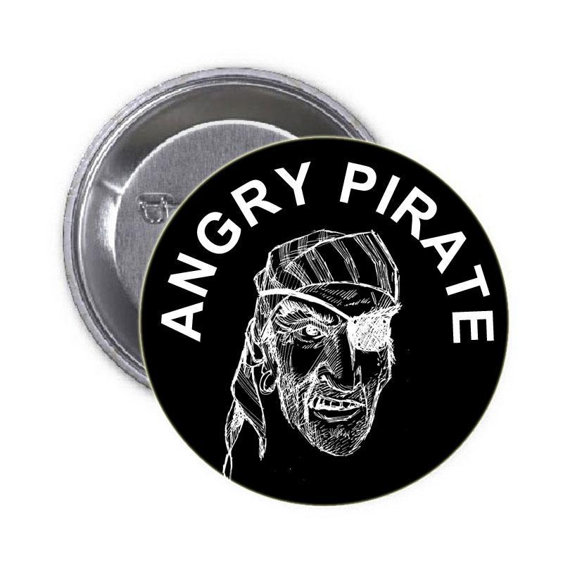 Angry Pirate Pinback 1.25"