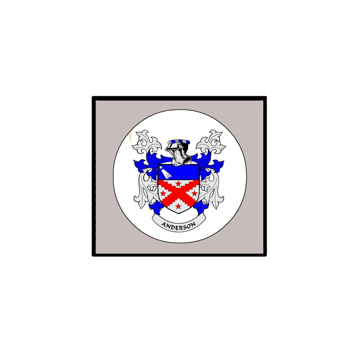 Anderson Family Crest 3" Coat of Arms Pinback