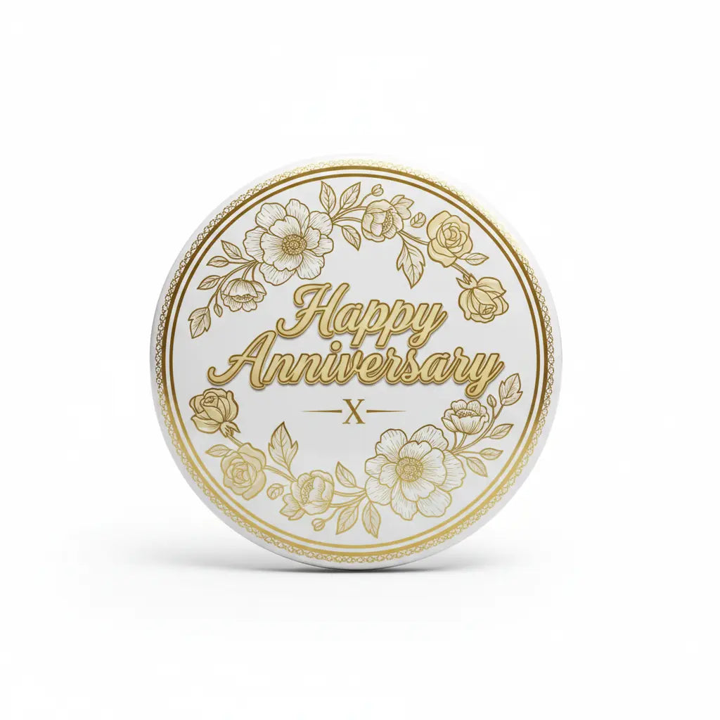 Anniversary Wedding Pinback 2.25-inch