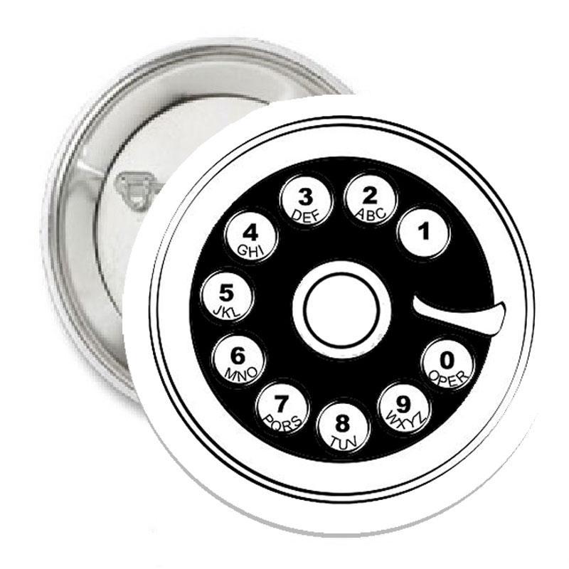 Antique Phone Pinback 1.25"