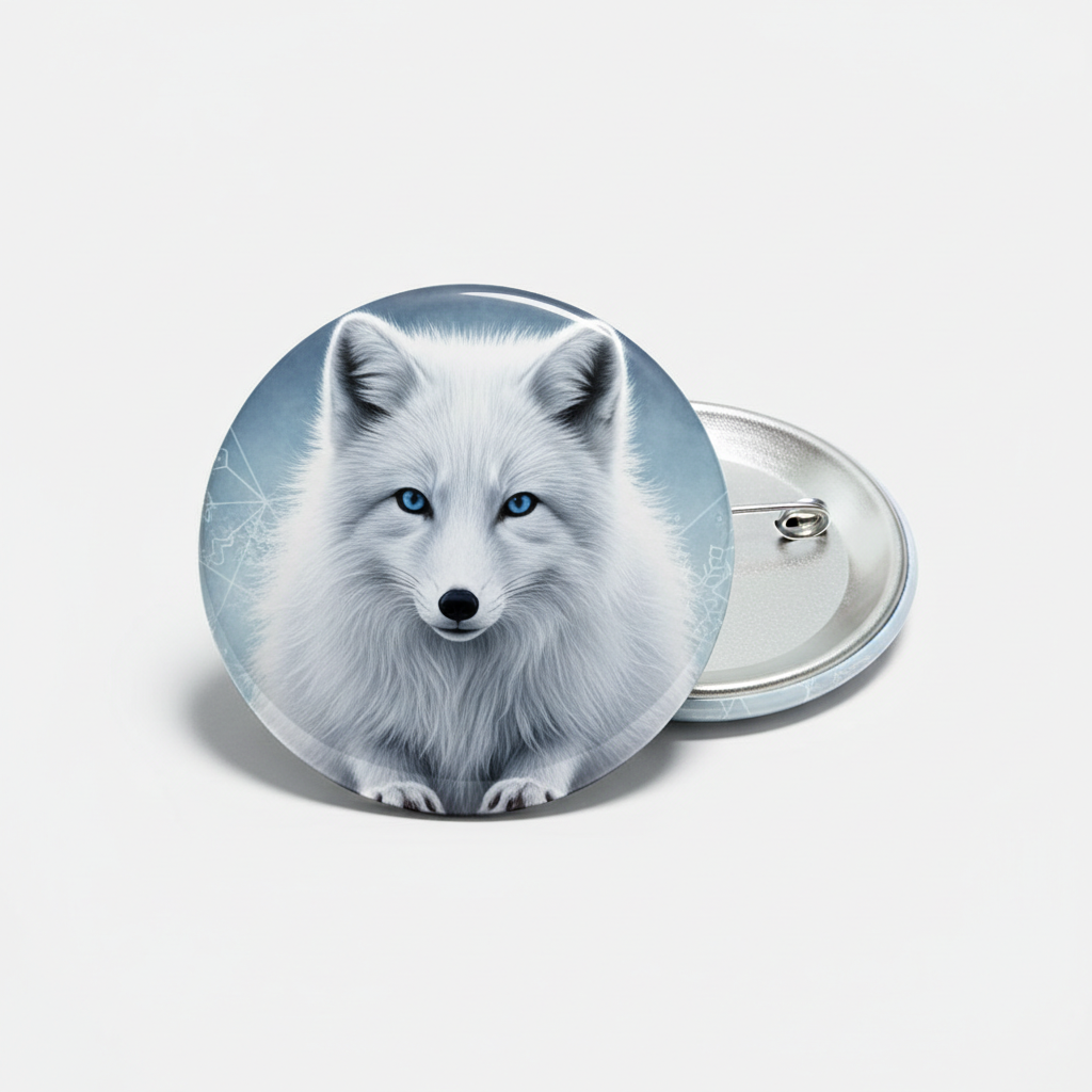 Arctic Fox Button Pinback 2.25-inch
