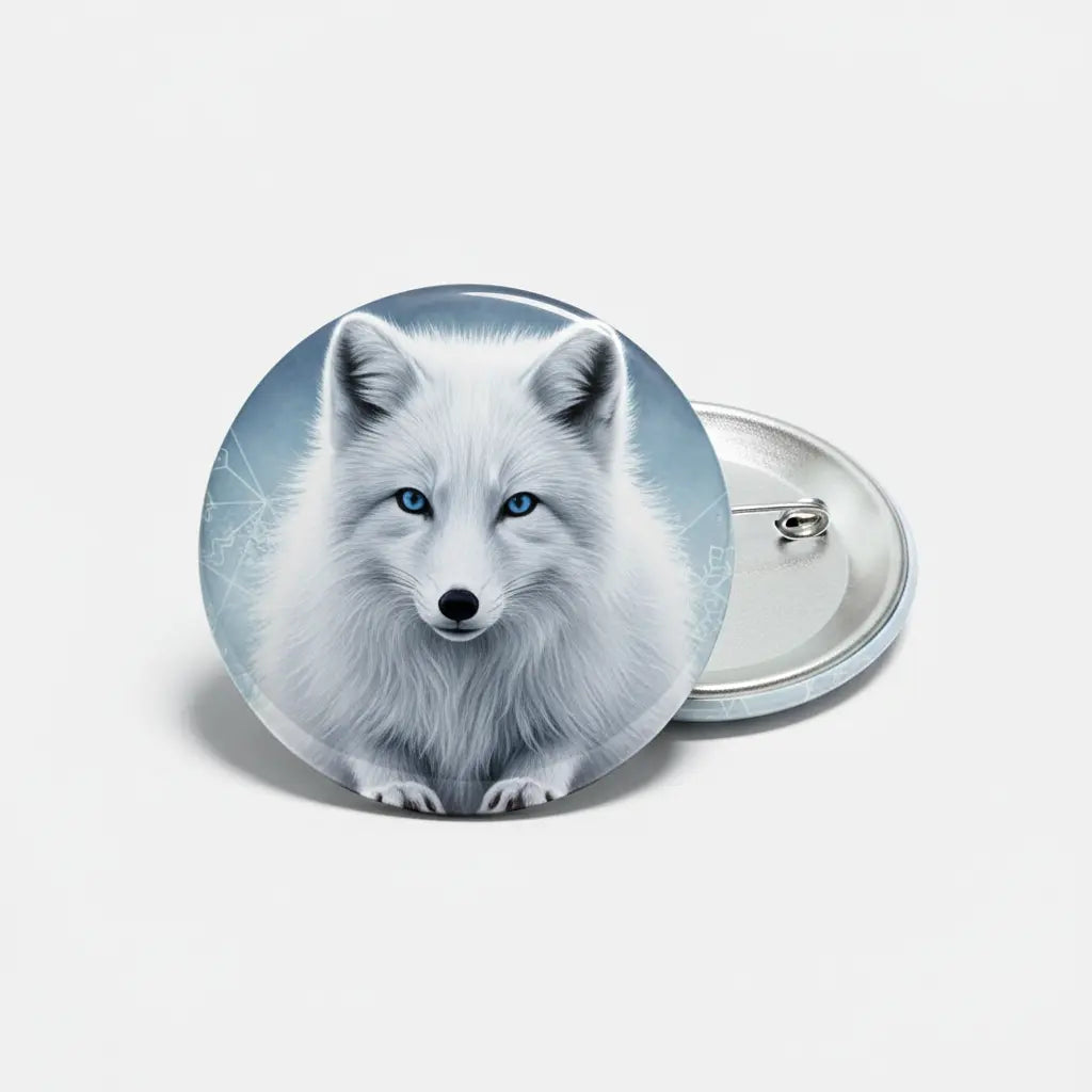 Arctic Fox Button Pinback 2.25-inch
