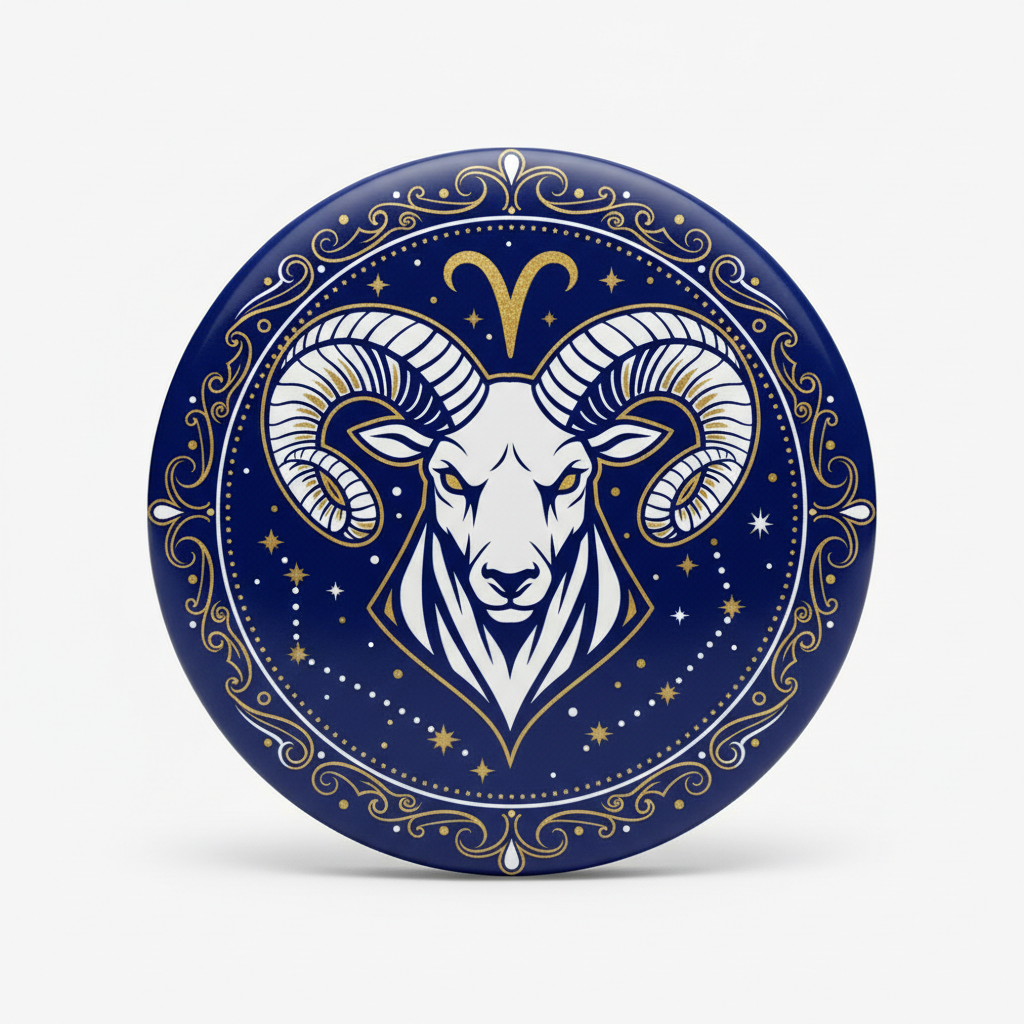 Aries Zodiac Sign Button Pinback 2.25-inch
