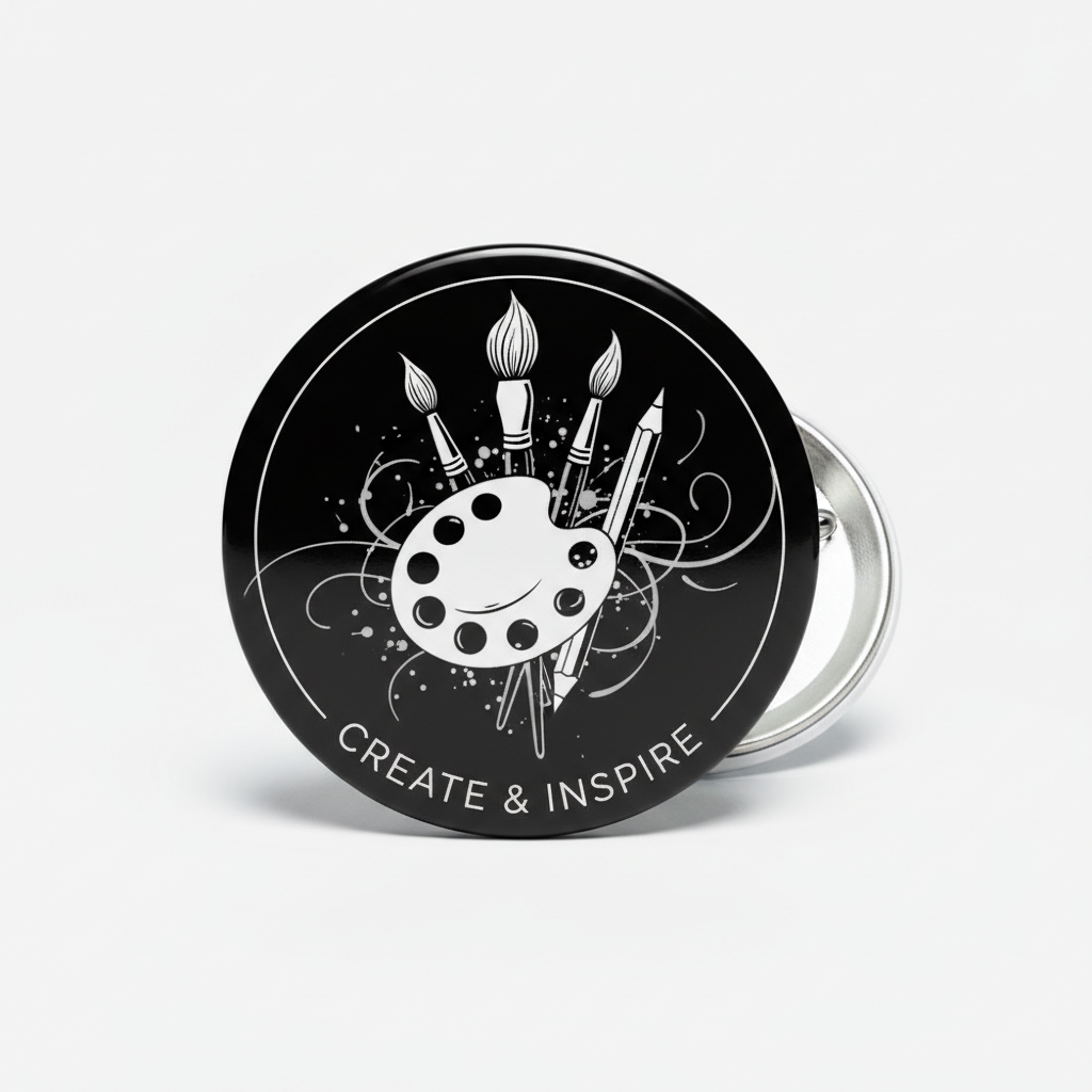 Artist Black and White Pinback 2.25-inch