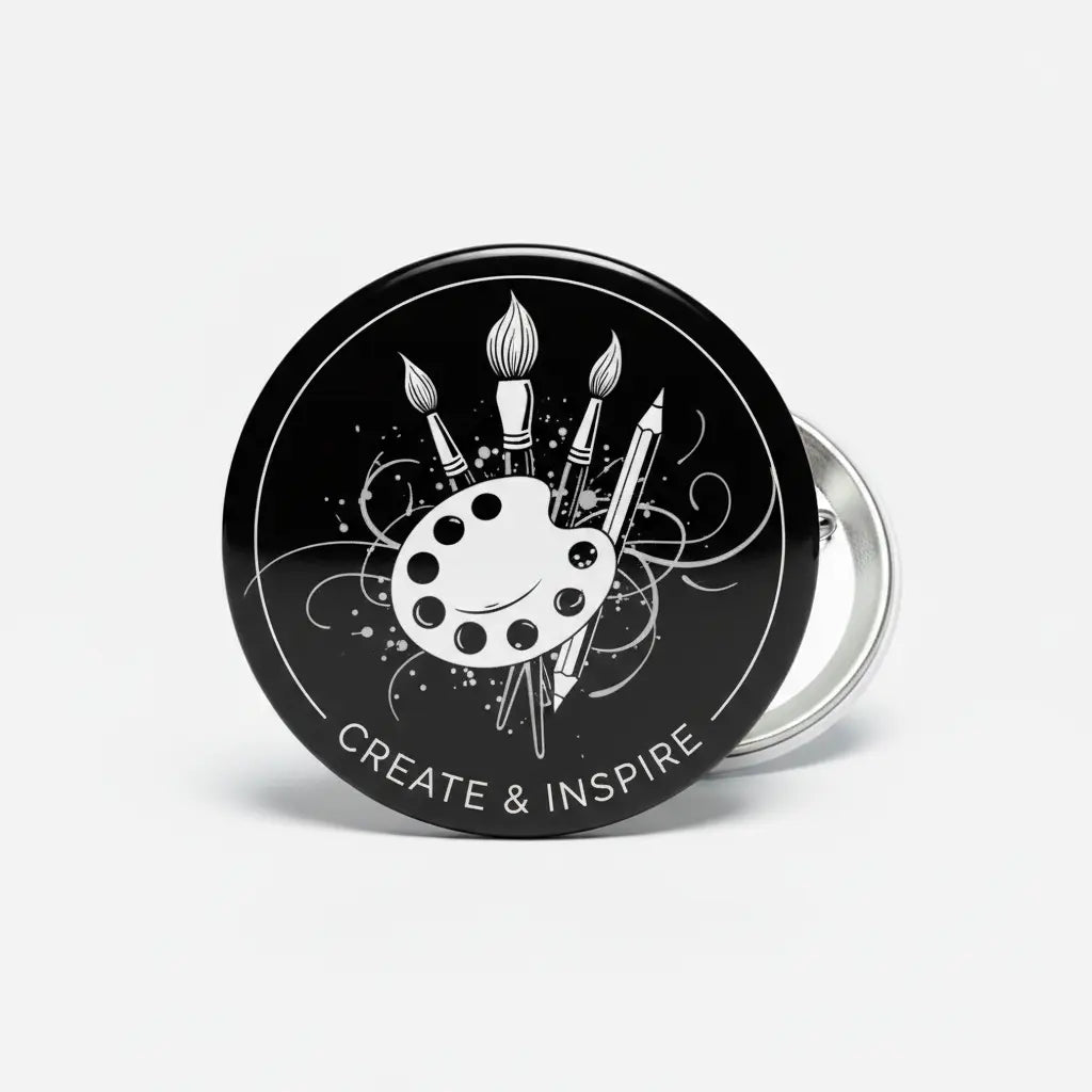 Artist Black and White Pinback 2.25-inch