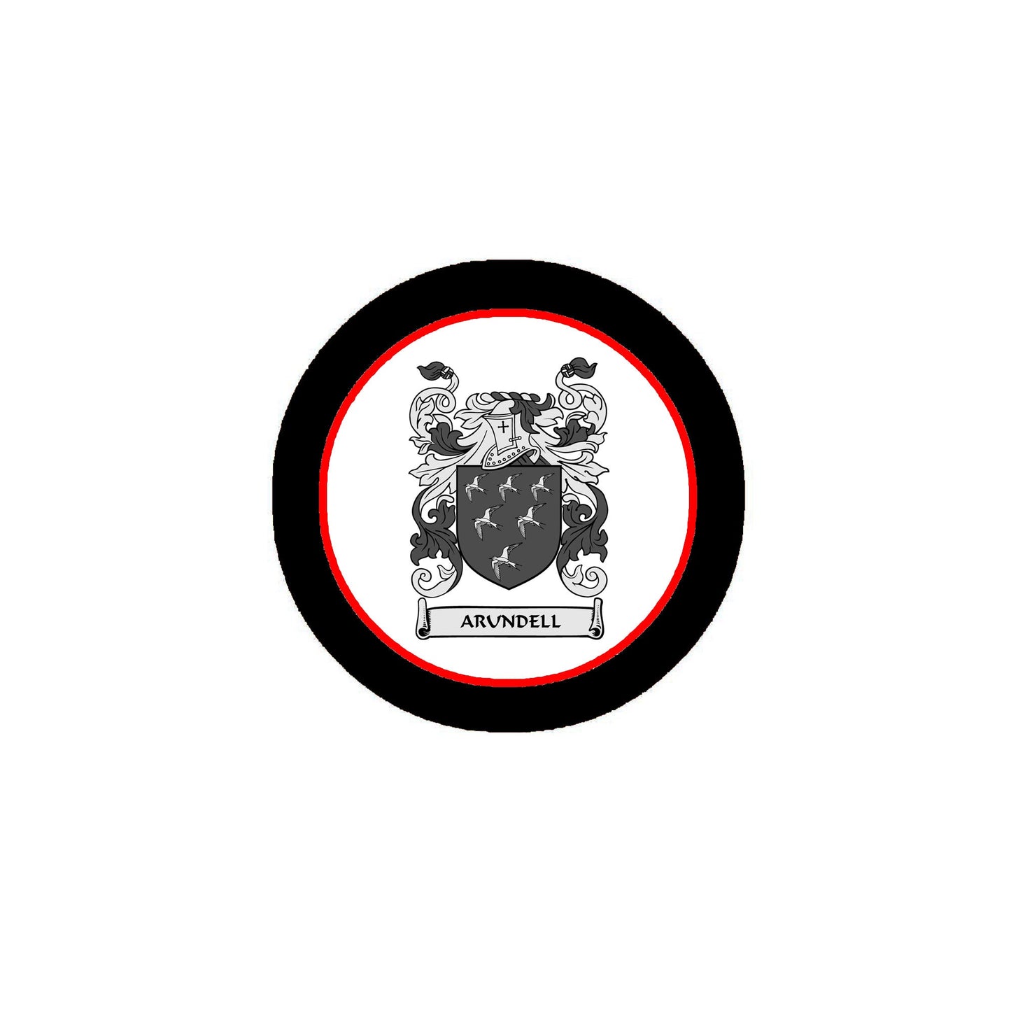 Arundell Family Crest 3" Coat of Arms Pinback