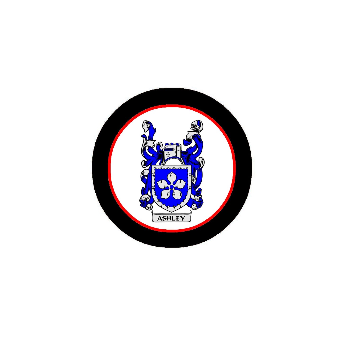 Ashley Family Crest 3" Coat of Arms Pinback