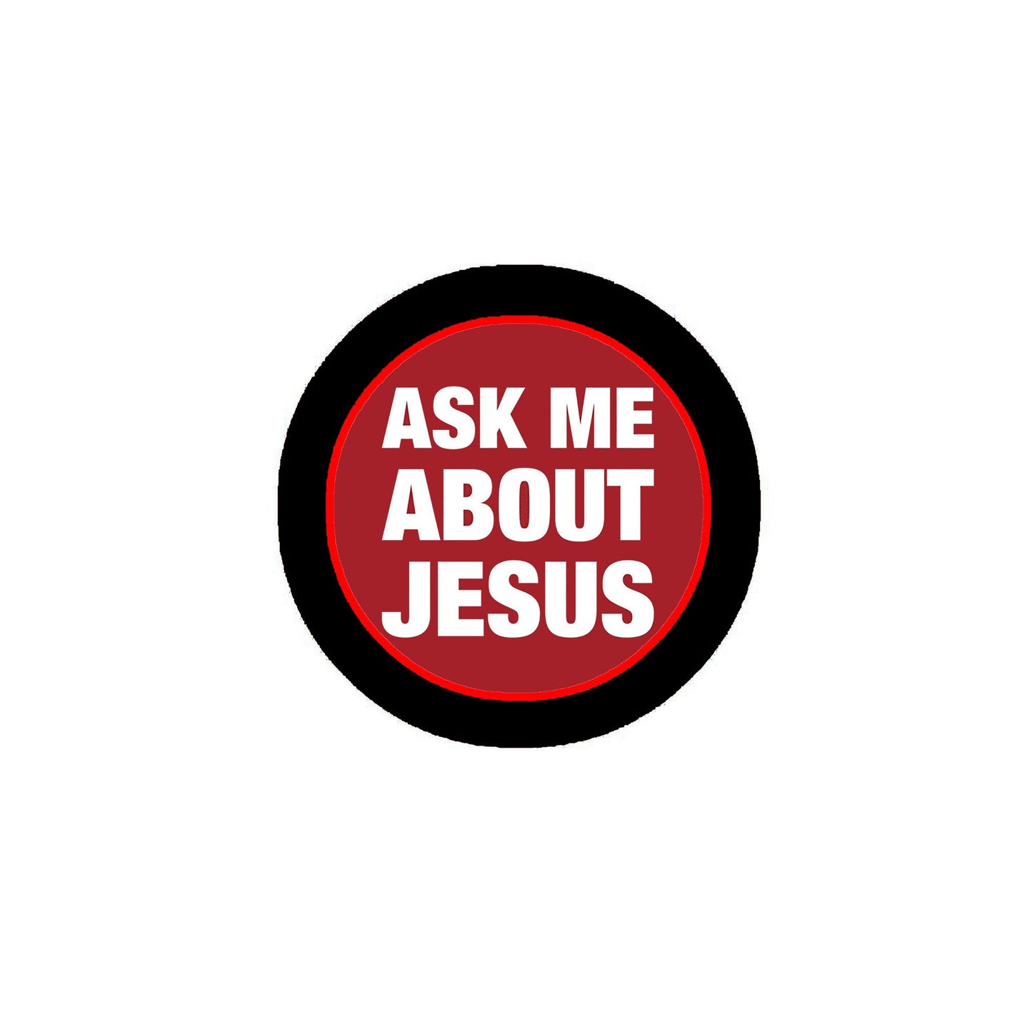 Ask me about Jesus Pinback 2.25"