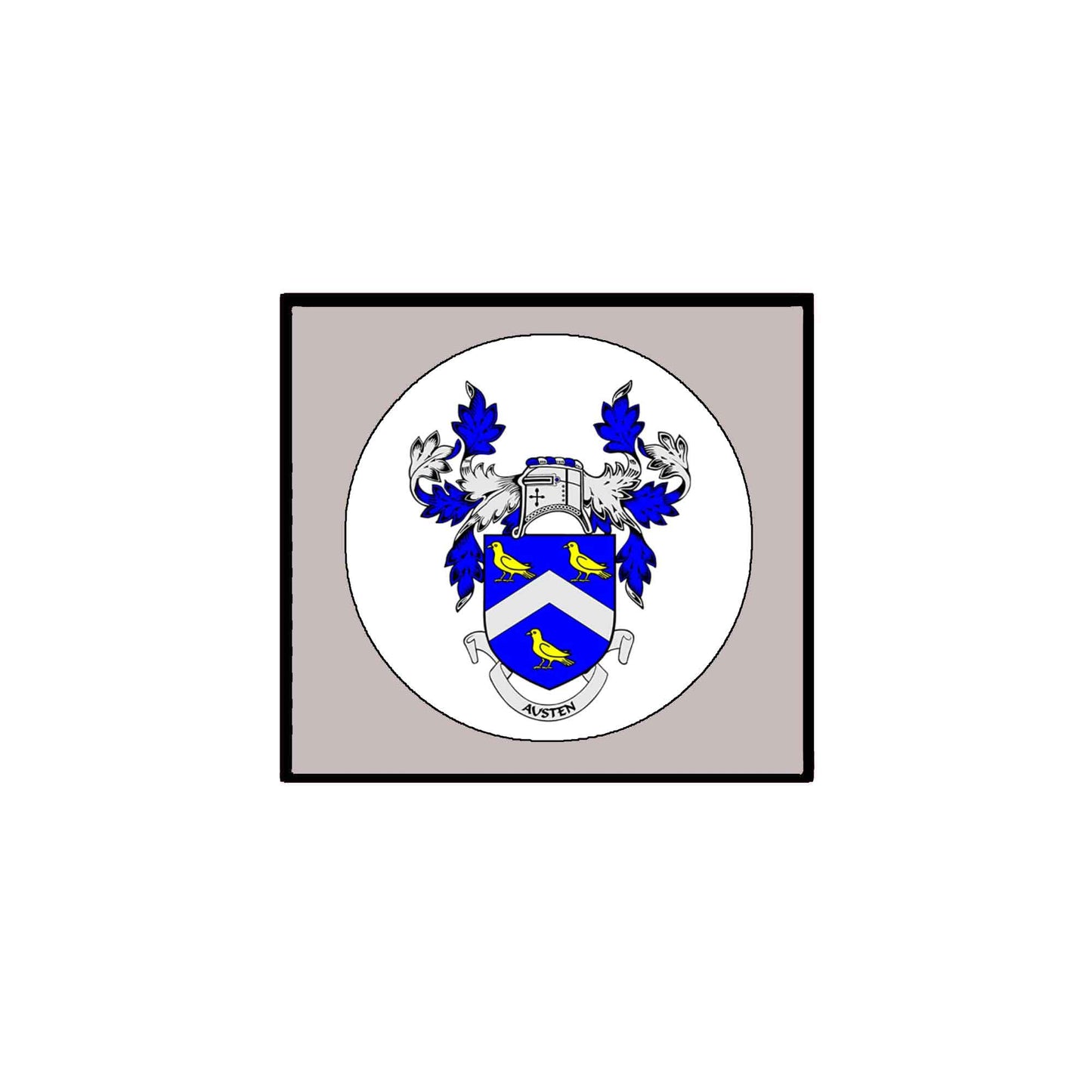 Ausen Family Crest 3" Coat of Arms Round Magnet