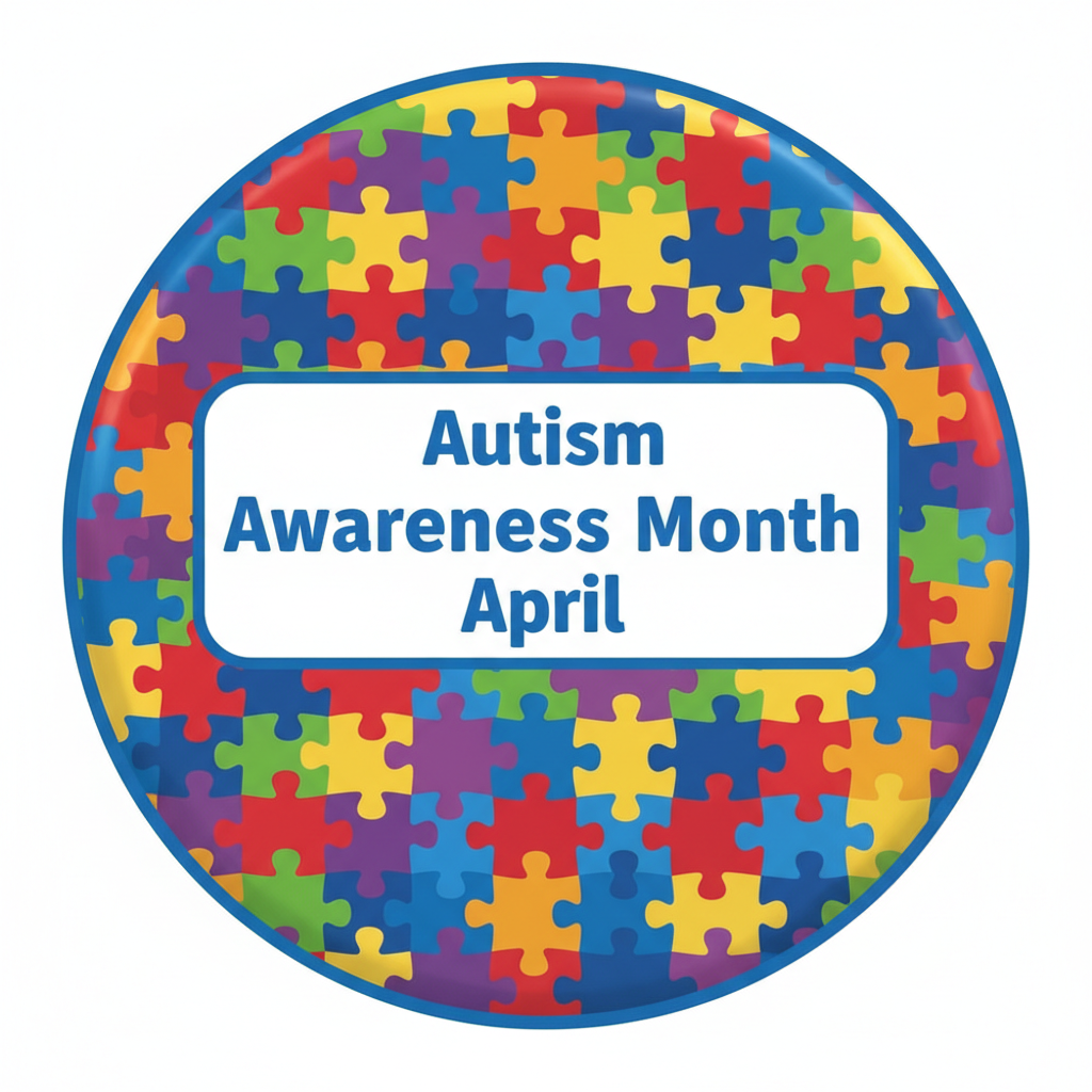 Autism Awareness Month (April) Pinback 2.25-inch