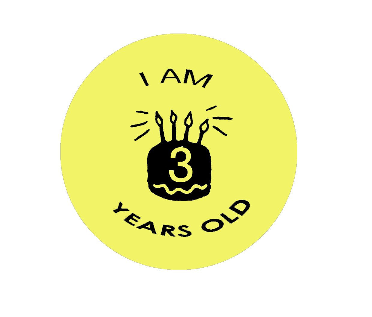 I am 3 years old 2.25-inch Pinback Button Birthday Celebration Party Default Title