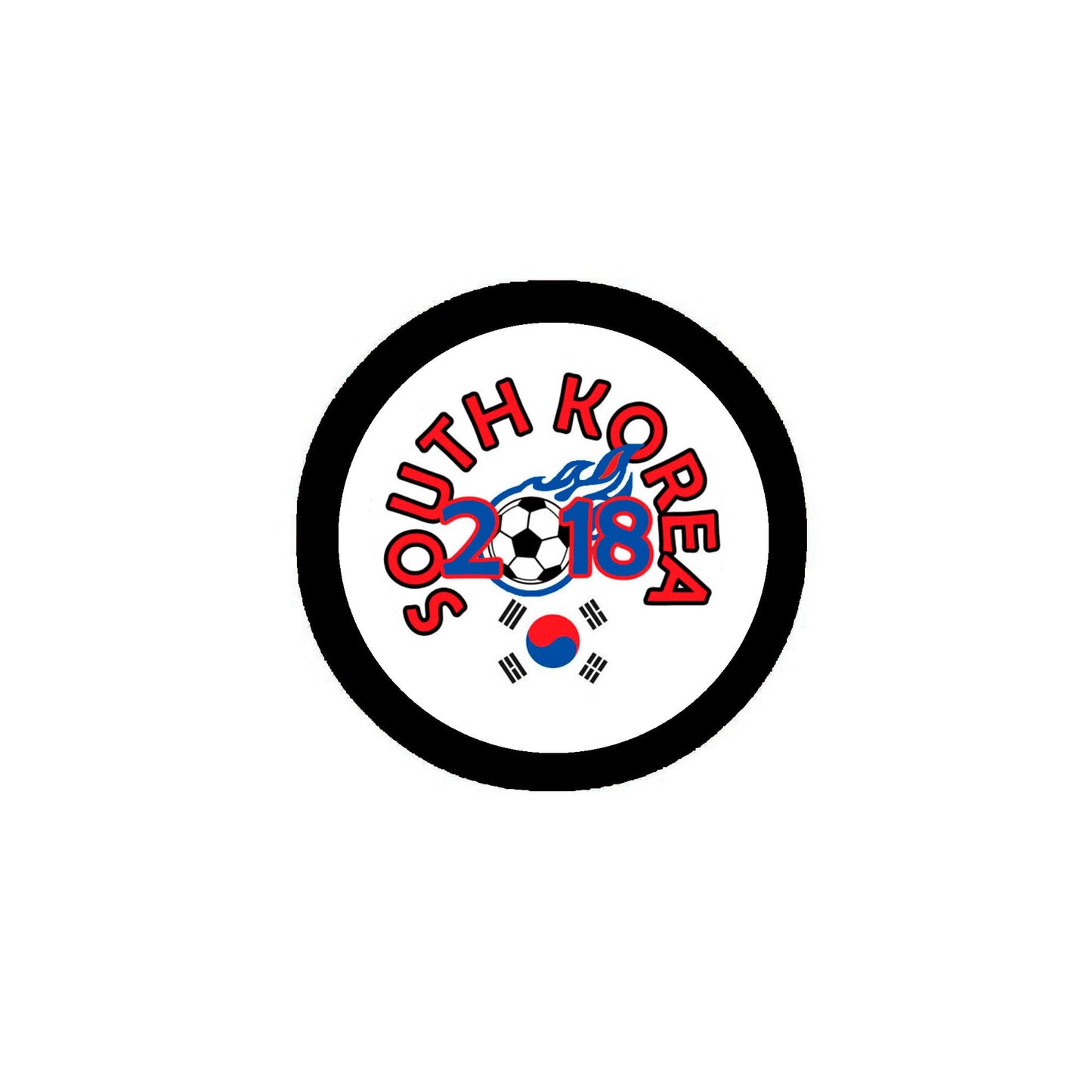 2018 South Korea 2.25-inch Pinback Button Pin Brooch Football Soccer Default Title