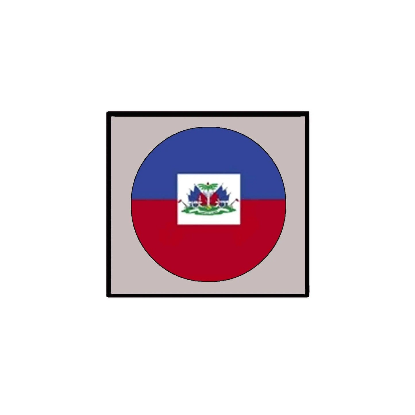 Haiti flag pinback button, circular 1.25-inch badge with flag colors