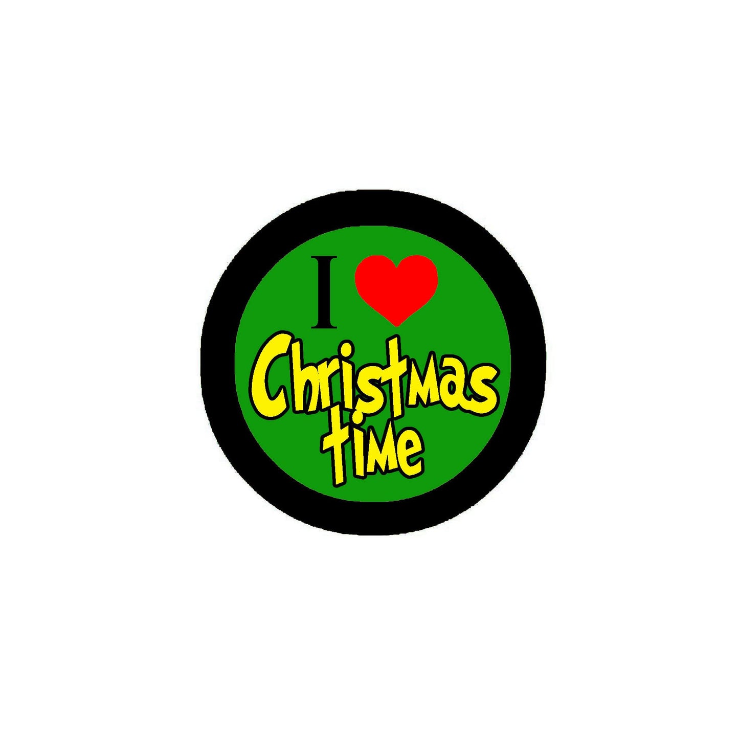 I Love Christmas Time 2.25-inch Pinback Button Pin Brooch Default Title