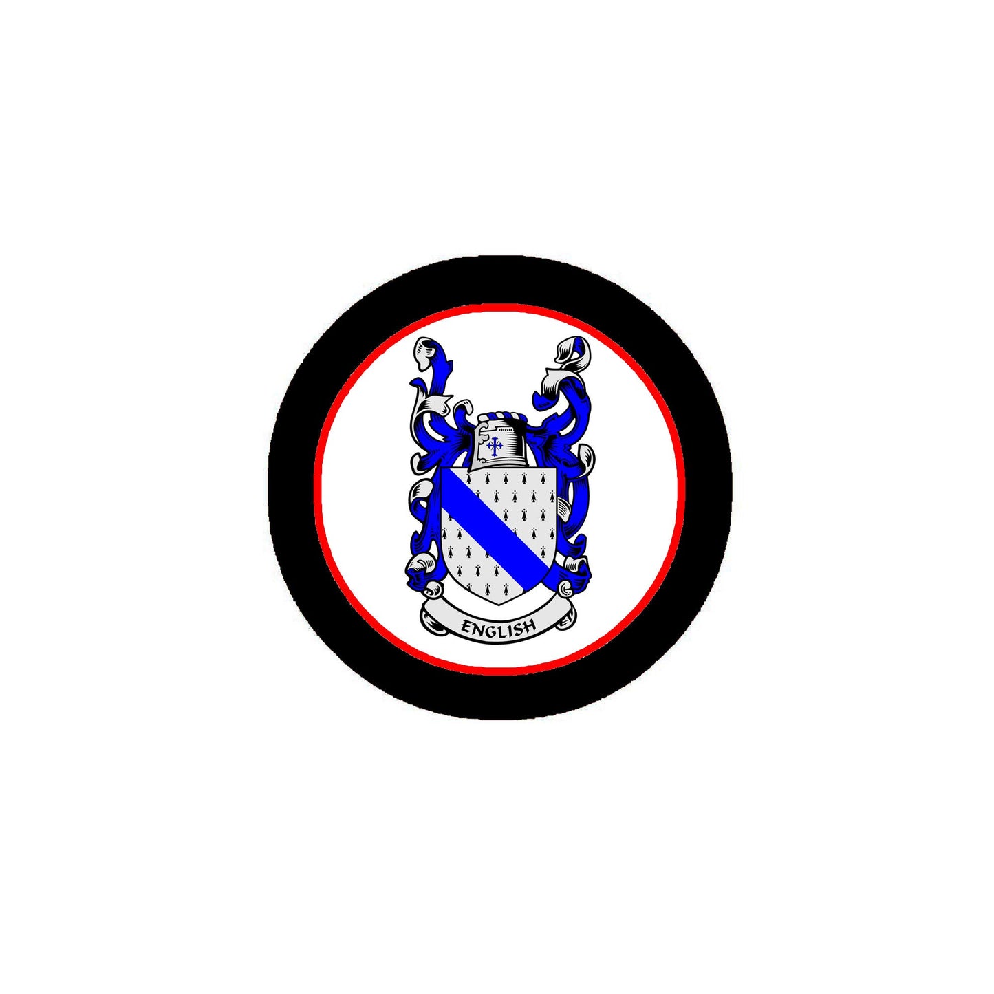 English Family Crest 3-inch Coat of Arms Fridge Round Magnet Default Title