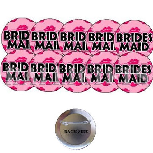 Pinbacks de demoiselles d'honneur pour la fête de mariage 1,25" 10 pièces