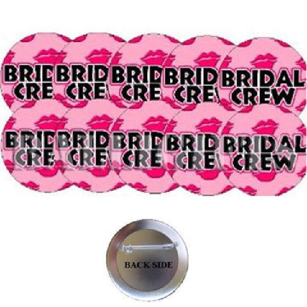 Pinback de mariage de l'équipe de mariée 1,25" 10 pièces
