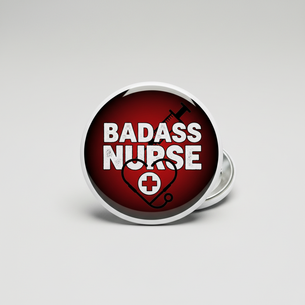 Badass Nurse Pinback 2.25-inch