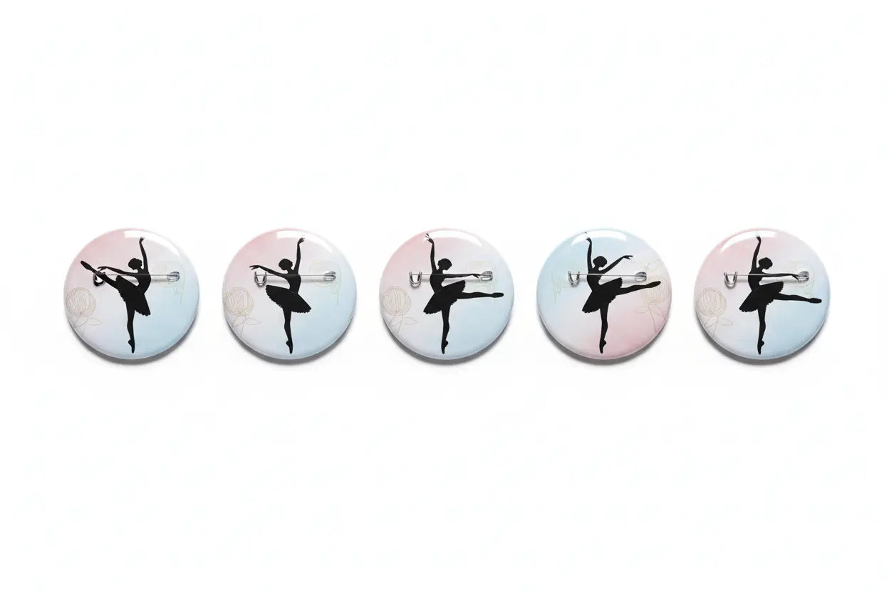 Ballet Dancer Set of 5 Pcs Pinback 1.25-inch