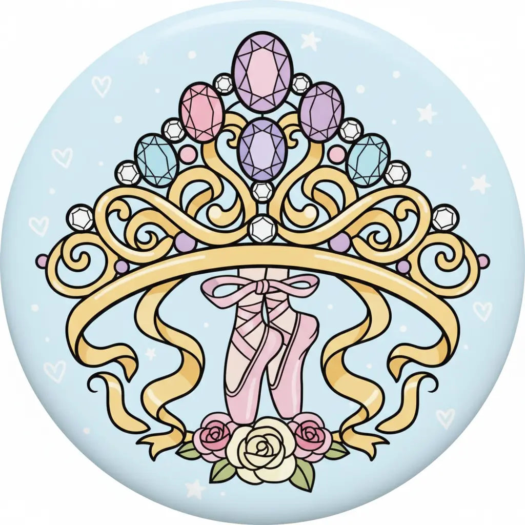 Ballet Princess Crown Pinback 2.25-inch