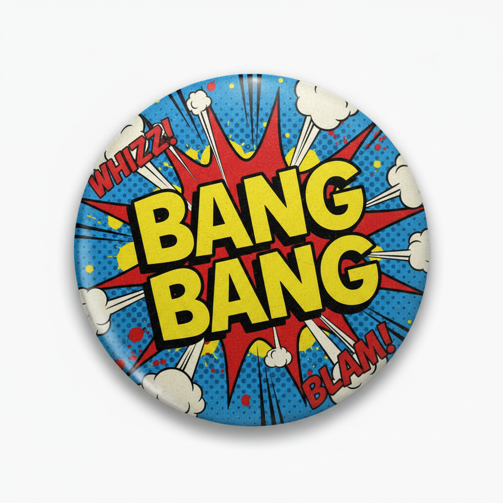 Bang Bang Comic Book Pinback 2.25-inch
