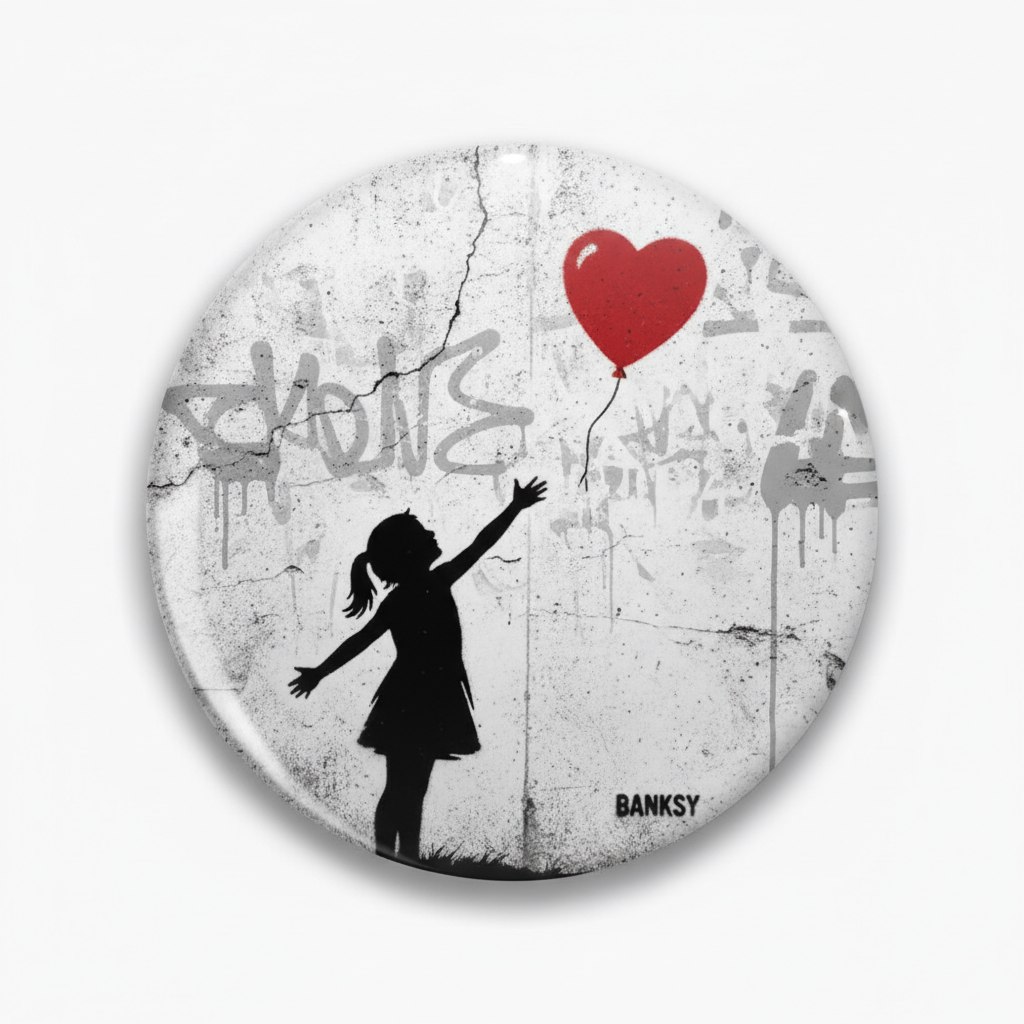 BANKSY GRAFFITI Girl With Balloon Pinback 2.25-inch