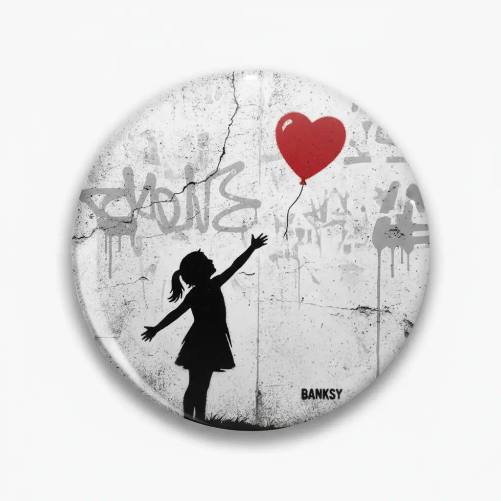 BANKSY GRAFFITI Girl With Balloon Pinback 2.25-inch