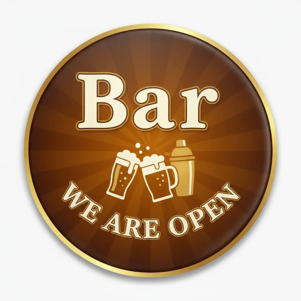 Bar We are Open Pinback 2.25-inch